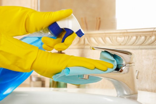 Technician treating stains during mattress cleaning in Bayswater