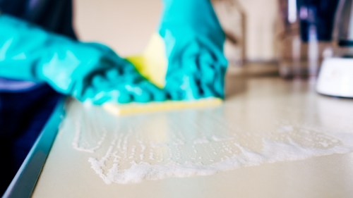 Local sofa cleaning technician working in a Bayswater living room